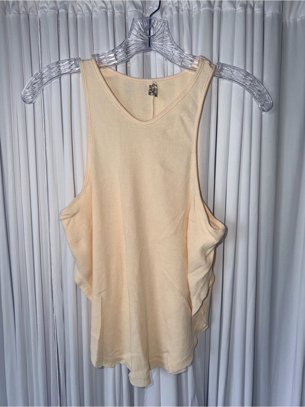 Free People Ribbed Scoop Neck Tank Top - Cream